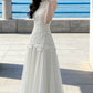 Robe de bal de princesse bustier à volants en satin long, robe de soirée C8117