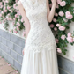Robe de bal de princesse bustier à volants en satin long, robe de soirée C8117