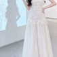 Robe de bal de princesse bustier à volants en satin long, robe de soirée C8117