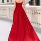 Sexy Strapless Red Prom Dress Feather Sequins A-Line Evening Dress C8794