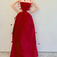 Sexy Strapless Red Prom Dress Feather Sequins A-Line Evening Dress C8794