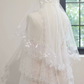 Elegant Spaghetti Straps White Prom Dress Tiered Sequins A-Line Evening Dress C8799