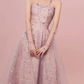 Robe de bal de princesse bustier à volants en satin long, robe de soirée C8117