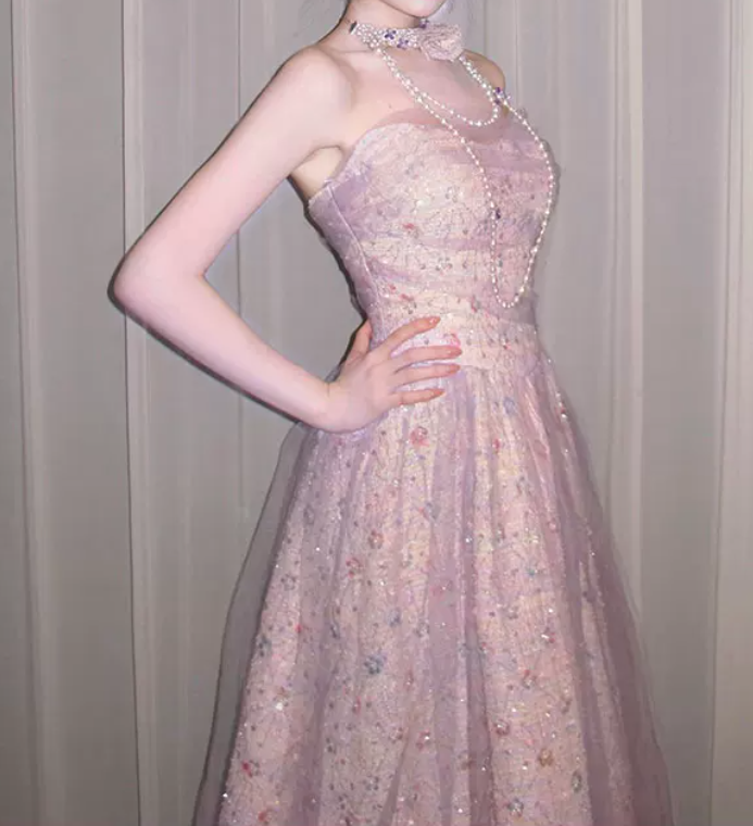 Robe de bal de princesse bustier à volants en satin long, robe de soirée C8117