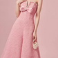 Robe de bal de princesse bustier à volants en satin long, robe de soirée C8117