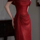 Robe de bal de princesse bustier à volants en satin long, robe de soirée C8117