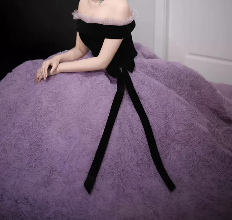 Robe de bal de princesse bustier à volants en satin long, robe de soirée C8117