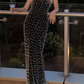 Glam Off-Shoulder Black Prom Dress Pearls Mermaid Evening Dress C8805
