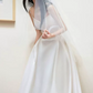 Glam Spaghetti Straps Wedding Dresses Satin A-Line Bridal Dress C8806