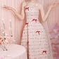 Glam Strapless Red Prom Dress Bows Beaded A-Line Evening Dress C8807