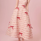 Glam Strapless Red Prom Dress Bows Beaded A-Line Evening Dress C8807