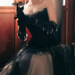 Robe de bal de princesse bustier à volants en satin long, robe de soirée C8117