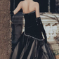 Robe de bal de princesse bustier à volants en satin long, robe de soirée C8117