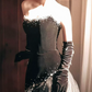 Robe de bal de princesse bustier à volants en satin long, robe de soirée C8117