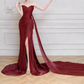 Robe de bal de princesse bustier à volants en satin long, robe de soirée C8117