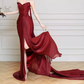 Robe de bal de princesse bustier à volants en satin long, robe de soirée C8117