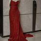 Robe de bal de princesse bustier à volants en satin long, robe de soirée C8117