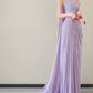 Glam Strapless Purple Prom Dress With Scarf High Slit Ruched Mermaid Evening Dress C8812