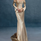 Robe de bal de princesse bustier à volants en satin long, robe de soirée C8117