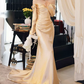 Robe de bal de princesse bustier à volants en satin long, robe de soirée C8117