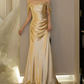 Robe de bal de princesse bustier à volants en satin long, robe de soirée C8117