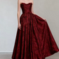 Robe de bal de princesse bustier à volants en satin long, robe de soirée C8117