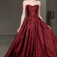 Robe de bal de princesse bustier à volants en satin long, robe de soirée C8117