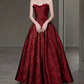Robe de bal de princesse bustier à volants en satin long, robe de soirée C8117