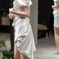 Superbe robe de mariée sirène bustier en satin et tulle, longue et en dentelle, C4563