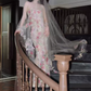 Robe de bal de princesse bustier à volants en satin long, robe de soirée C8117