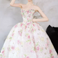 Playful Strapless Pink Prom Dress Sequins Appliques A-Line Evening Dress C8822