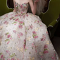 Playful Strapless Pink Prom Dress Sequins Appliques A-Line Evening Dress C8822