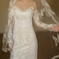 Exquisite Strapless Sequins Wedding Dresses Lace Mermaid Bridal Dress C8825