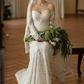 Exquisite Strapless Sequins Wedding Dresses Lace Mermaid Bridal Dress C8825