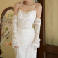 Exquisite Strapless Sequins Wedding Dresses Lace Mermaid Bridal Dress C8825