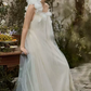 Superbe robe de mariée sirène bustier en satin et tulle, longue et en dentelle, C4563