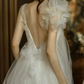 Superbe robe de mariée sirène bustier en satin et tulle, longue et en dentelle, C4563