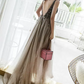 Robe de bal de princesse bustier à volants en satin long, robe de soirée C8117