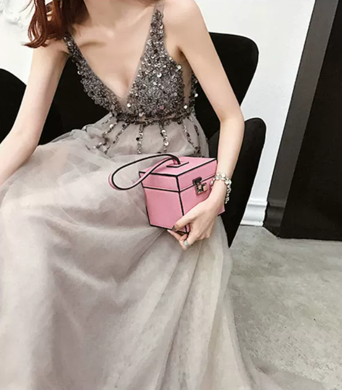 Robe de bal de princesse bustier à volants en satin long, robe de soirée C8117