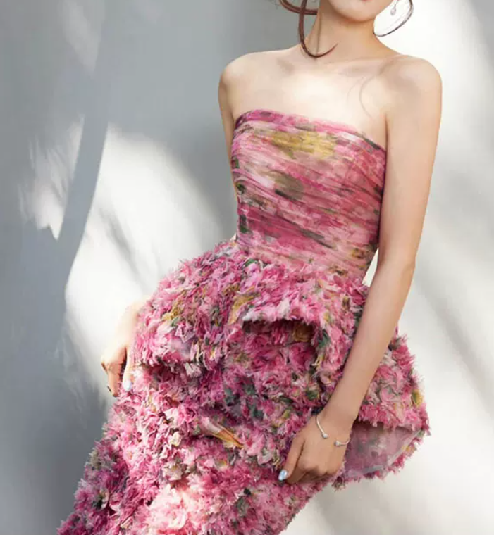 Robe de bal de princesse bustier à volants en satin long, robe de soirée C8117