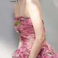 Robe de bal de princesse bustier à volants en satin long, robe de soirée C8117