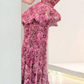 Robe de bal de princesse bustier à volants en satin long, robe de soirée C8117