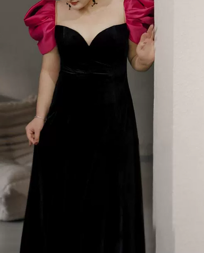 Robe de bal de princesse bustier à volants en satin long, robe de soirée C8117