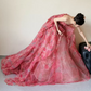 Playful Strapless Pink Prom Dress Applique Ruffled A-Line Evening Dress C8836