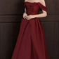 Robe de bal de princesse bustier à volants en satin long, robe de soirée C8117