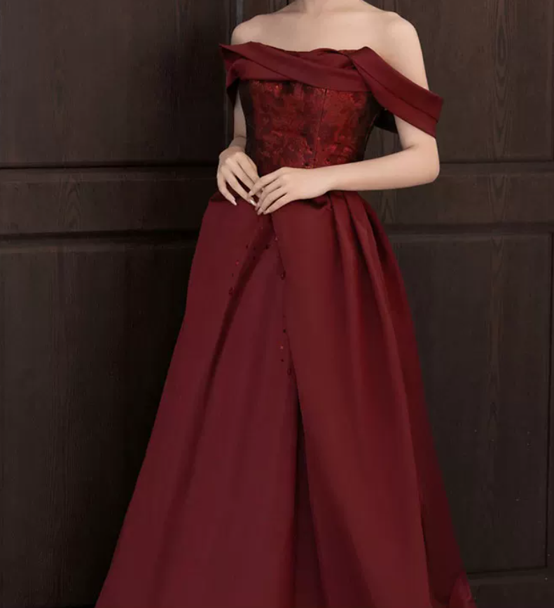 Robe de bal de princesse bustier à volants en satin long, robe de soirée C8117