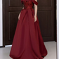 Robe de bal de princesse bustier à volants en satin long, robe de soirée C8117