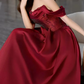Robe de bal de princesse bustier à volants en satin long, robe de soirée C8117