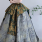 Vintage Off-Shoulder Floral Prom Dress Jacquard A-Line Evening Dress C8840