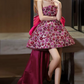 Glamorous Strapless Pink Homecoming Dress Sequins A-Line Birthday Dress C8841
